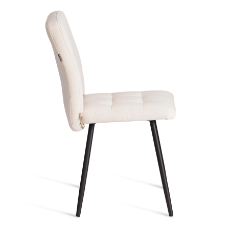 Стул обеденный Medeo белый и серый, ткань и металл, мягкое сиденье, без подлокотников