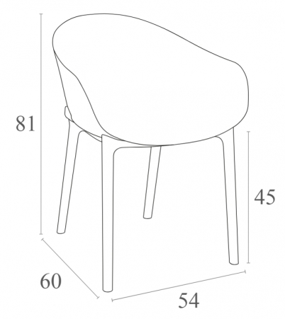 Кресло пластиковое Siesta Contract Sky бежевый