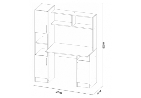 Компьютерный стол Эндо дуб вотан, белый