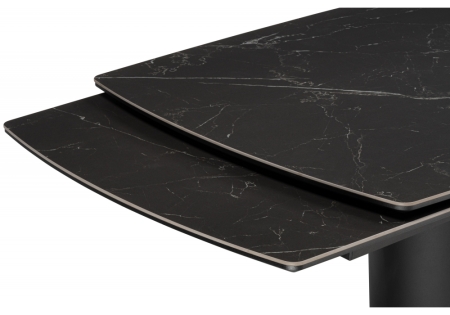 Керамический стол Бовер 180(220)x90 черный мрамор, черный, дуб натуральный