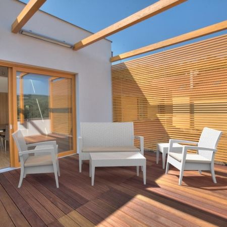 Столик плетеный для шезлонга GT 1009 белый