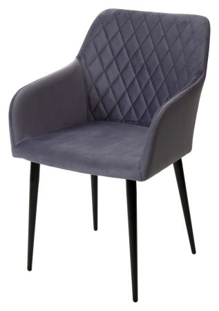 Стул BRANDY-X серый #27 велюр, черный каркас