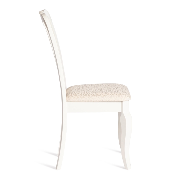Стул Афродита (Aphrodite) дерево гевея, 46х54х99 см, слоновая кость, ткань кремовая с рисунком