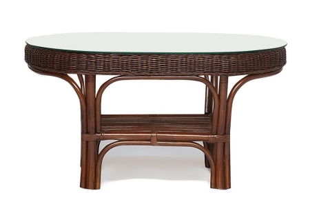 Комплект для отдыха "ANDREA" (диван + 2 кресла + журн. столик со стеклом + подушки) Pecan Washed античный орех, ткань рубчик, кремовый