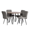 Стул обеденный Medeo серый с черными ножками