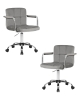 Набор 2 шт Офисное кресло для персонала TERRY, серый велюр (MJ9-75)
