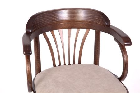 Деревянный стул Венский темный тон с мягким сиденьем из ткани RS 16