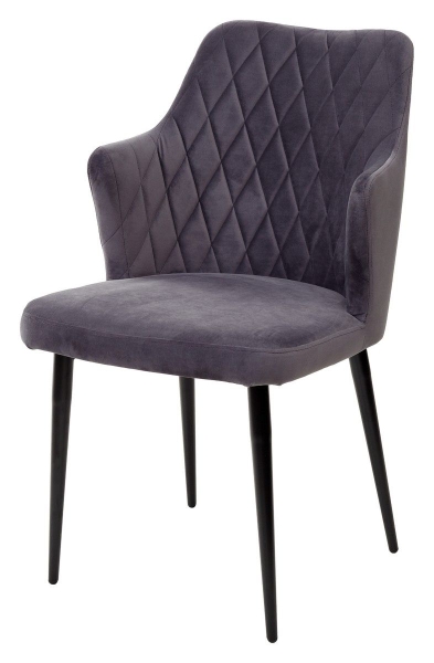 Стул HERMAN серый #27 велюр, черный каркас