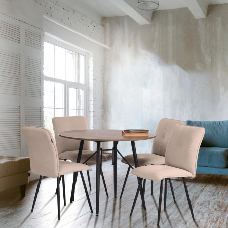 Стул обеденный Sweet бежевый флок