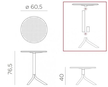 Стол пластиковый обеденный Step + Step Mini тортора