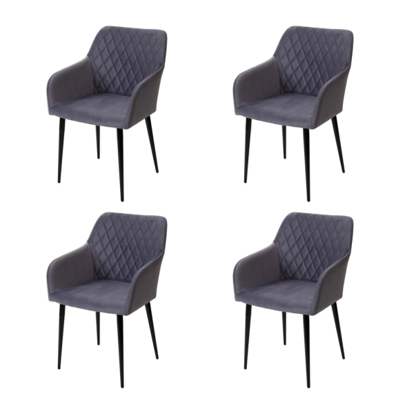 Стул BRANDY-X серый #27 велюр, черный каркас