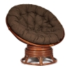 Кресло-качалка "PAPASAN" w 23 и 01 B с подушкой, орех, ткань коричневый, 3М7-147