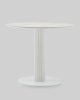 Стол круглый Терралино D90 верх керамика белый матовый, основание металл белый
