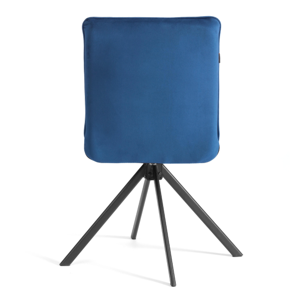 Стул обеденный Sweet велюр синий с черными ножками