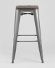 Стул барный TOLIX WOOD серебристый матовый