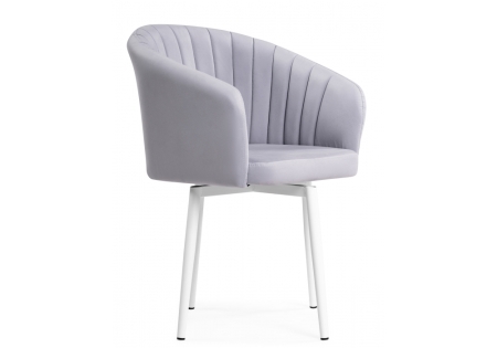 Стул на металлокаркасе Моншау крутящийся велюр velutto 49, белый