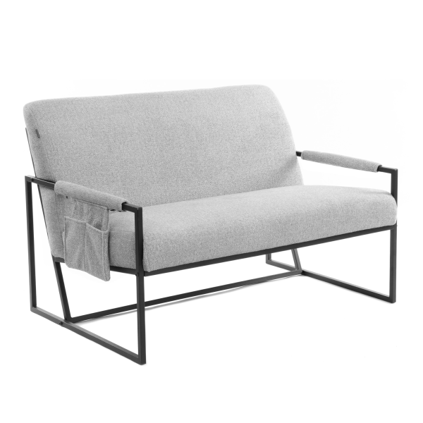 Диван Charli LUX/Чарли Люкс серый с черным основанием