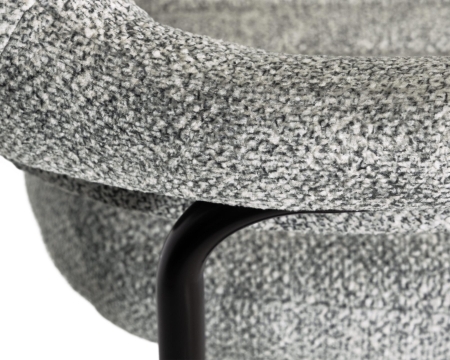 Стул барный CHARLY BLACK светло-серый твид LEO04