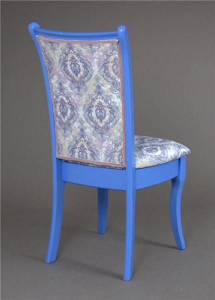 Стул Визит-1 лаванда, массив, гобелен Дамаск бело-голубой