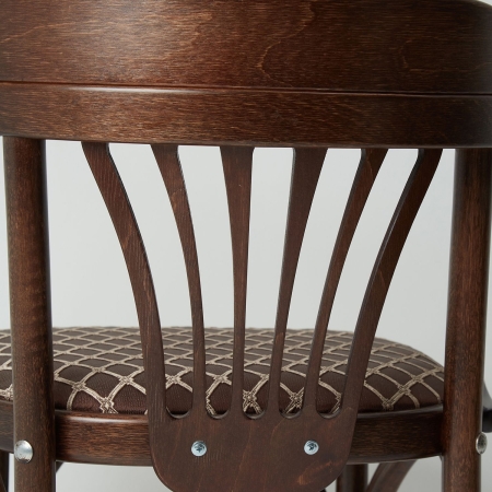 Деревянный стул Венский темный тон с мягким сиденьем из ткани