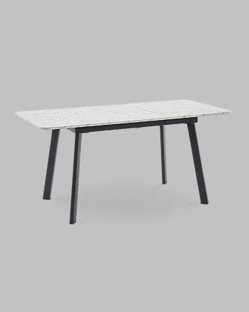 Стол Batu new 120-160/80/76 столешница ЛМДФ азул оникс подстолье металл черный