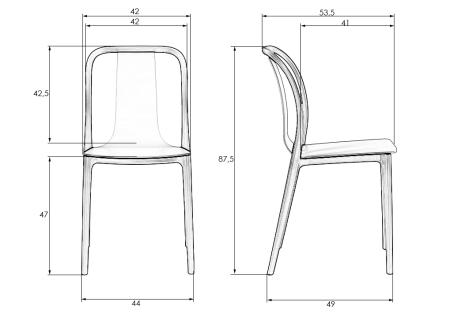 Набор 4 шт Стул обеденный ADAM, черный и белый