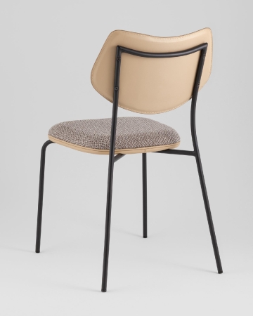 Стул обеденный Casey серо-коричневый с бежевой экокожей