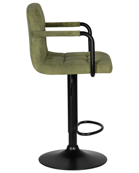 Набор 2 шт Стул барный KRUGER ARM BLACK, зеленый вельвет (LAR-E2041-7)