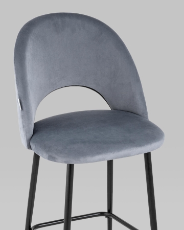 Стул полубарный Меган SN велюр серый