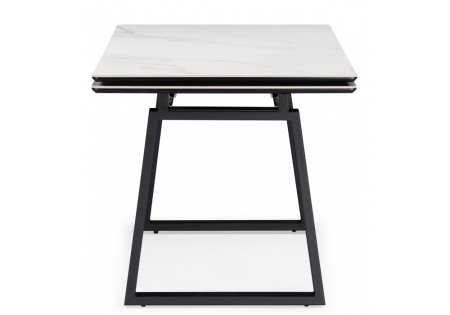 Керамический стол Джек 140(200)х80 белый мрамор, черный