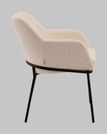 Стул с подлокотниками Кози new ткань букле молочный