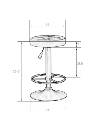 Набор 2 шт Табурет барный BRUNO белый