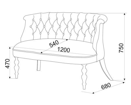 Диван Бархат темный тон, 36 - голубовато-серый