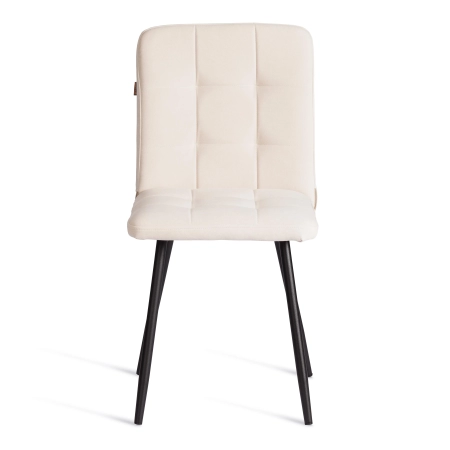 Стул обеденный Medeo белый и серый, ткань и металл, мягкое сиденье, без подлокотников