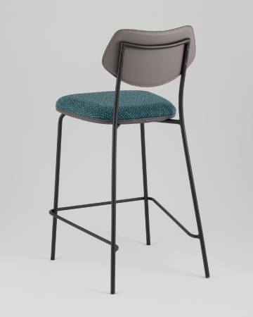 Стул полубарный Casey темно-бирюзовый с серой экокожей