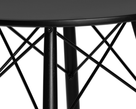 Стол обеденный CHELSEA`80 BLACK, столешница черная, основание черное