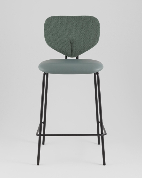 Стул полубарный Masey зеленый со светло-зеленой экокожей