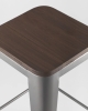 Стул барный TOLIX WOOD серебристый матовый