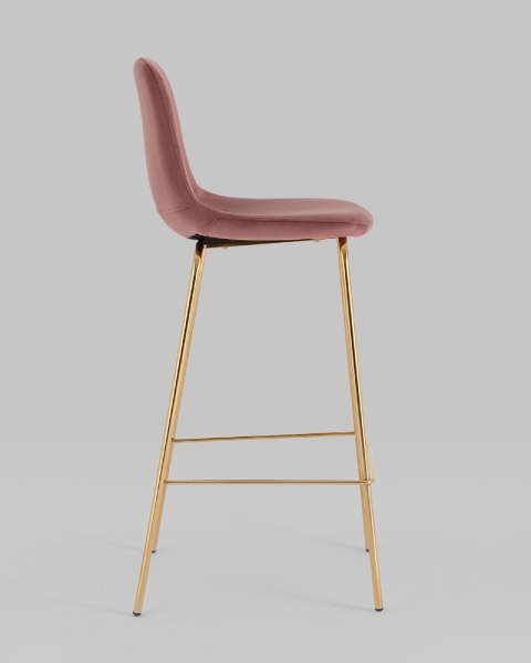 Стул барный Валенсия SN велюр пыльно-розовый золотые ножки 2 шт.