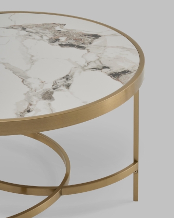 Журнальный столик Адриана 80*80 см светлая керамика