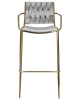 Набор 2 шт Стул барный MILLER GOLD, cветло-серый велюр (135-37)