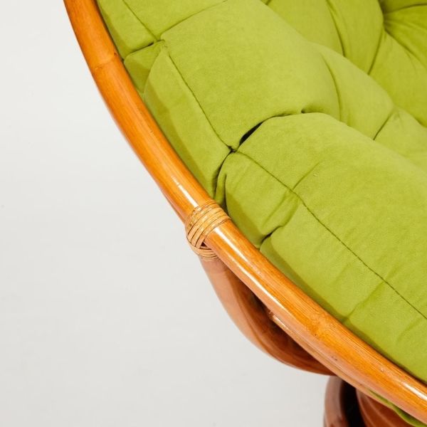 Кресло-качалка "PAPASAN" w 23 и 01 B с подушкой, коньяк, флок олива, 23
