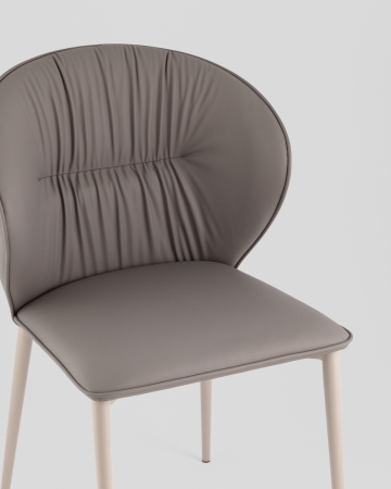 Стул обеденный Deia серая экокожа серые ножки 2 шт.