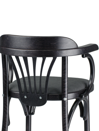 Деревянный стул Венский венге с мягким сиденьем из серой ткани М07