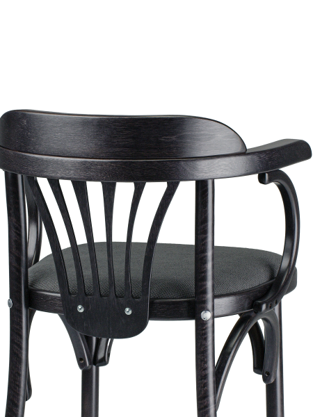 Деревянный стул Венский венге с мягким сиденьем из серой ткани М07