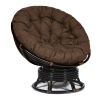 Кресло-качалка "PAPASAN" w 23 и 01 B с подушкой, античный черно-коричневый, ткань коричневый, 3М7-147