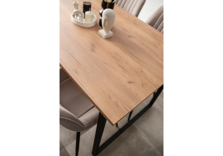 Стол деревянный Лиман 117 х 77 дуб крафт золотой, черный матовый