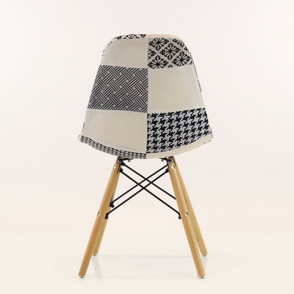 Стул Eames Style Patchwork черно-белый