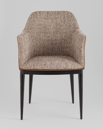 Стул обеденный Itan коричневый с коричневой экокожей