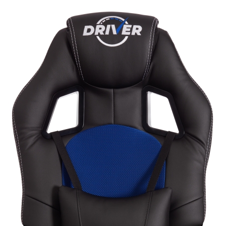 Кресло DRIVER (22) экокожа и ткань, черный и синий